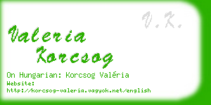 valeria korcsog business card